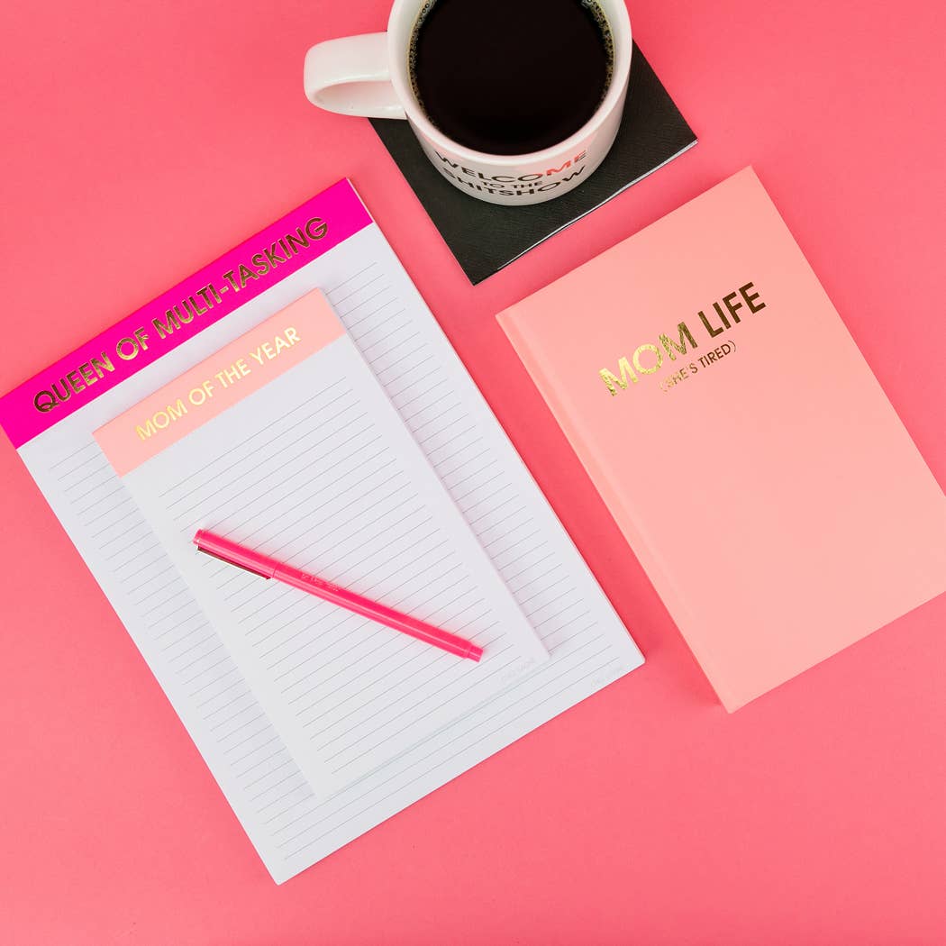Mom Of The Year - Lined Notepad, To-Do List, Coral, Mom Gift