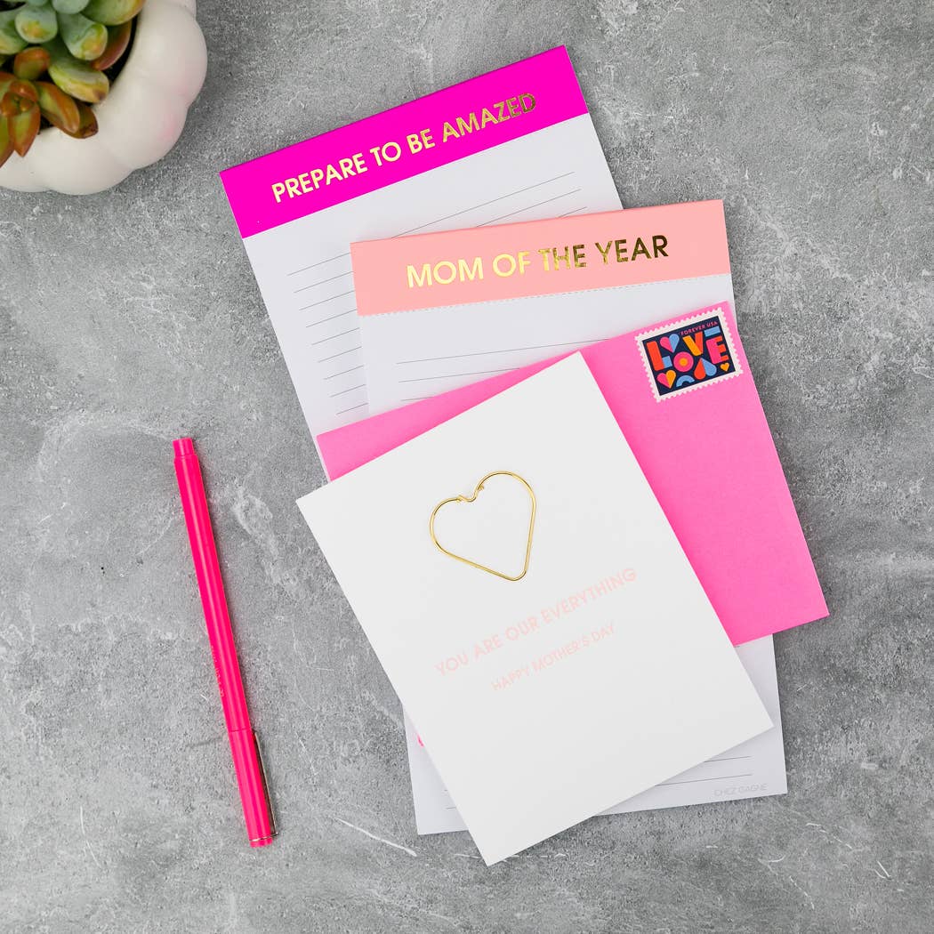 Mom Of The Year - Lined Notepad, To-Do List, Coral, Mom Gift