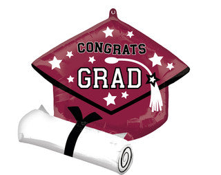 25” Anagram Supershape Cap and Diploma “Congrats GRAD” Foil Balloon