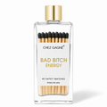 Bad Bitch Energy - Glass Bottle Matches, Black, Funny Gift