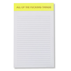 All of the Fucking Things - Lined Notepad, Funny Gift