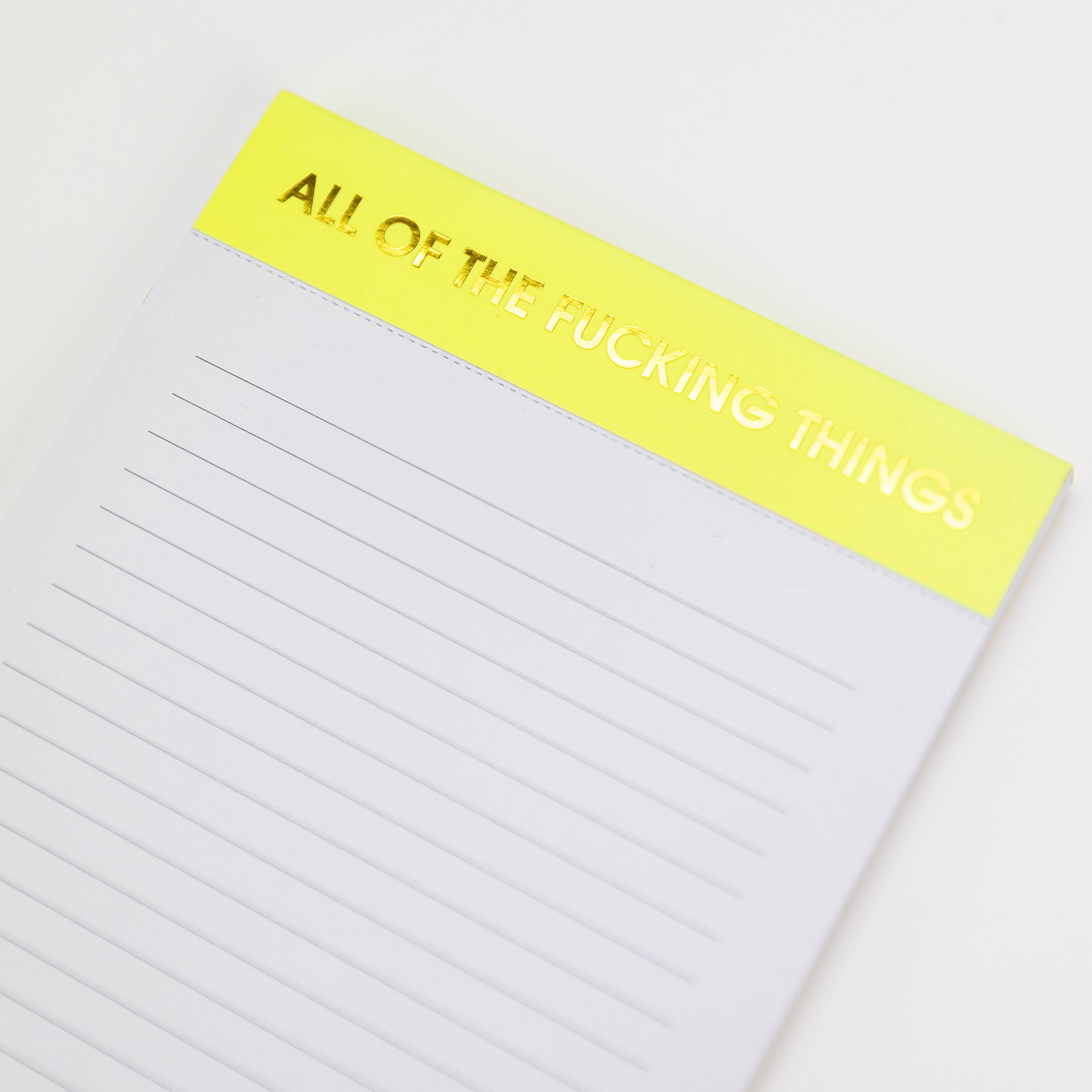 All of the Fucking Things - Lined Notepad, Funny Gift