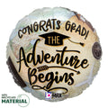 18” betallic “Congrats Grad! The Adventure Begins” Foil Balloon