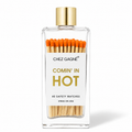 Coming In Hot - Glass Bottle Matches, Orange, Funny Gift