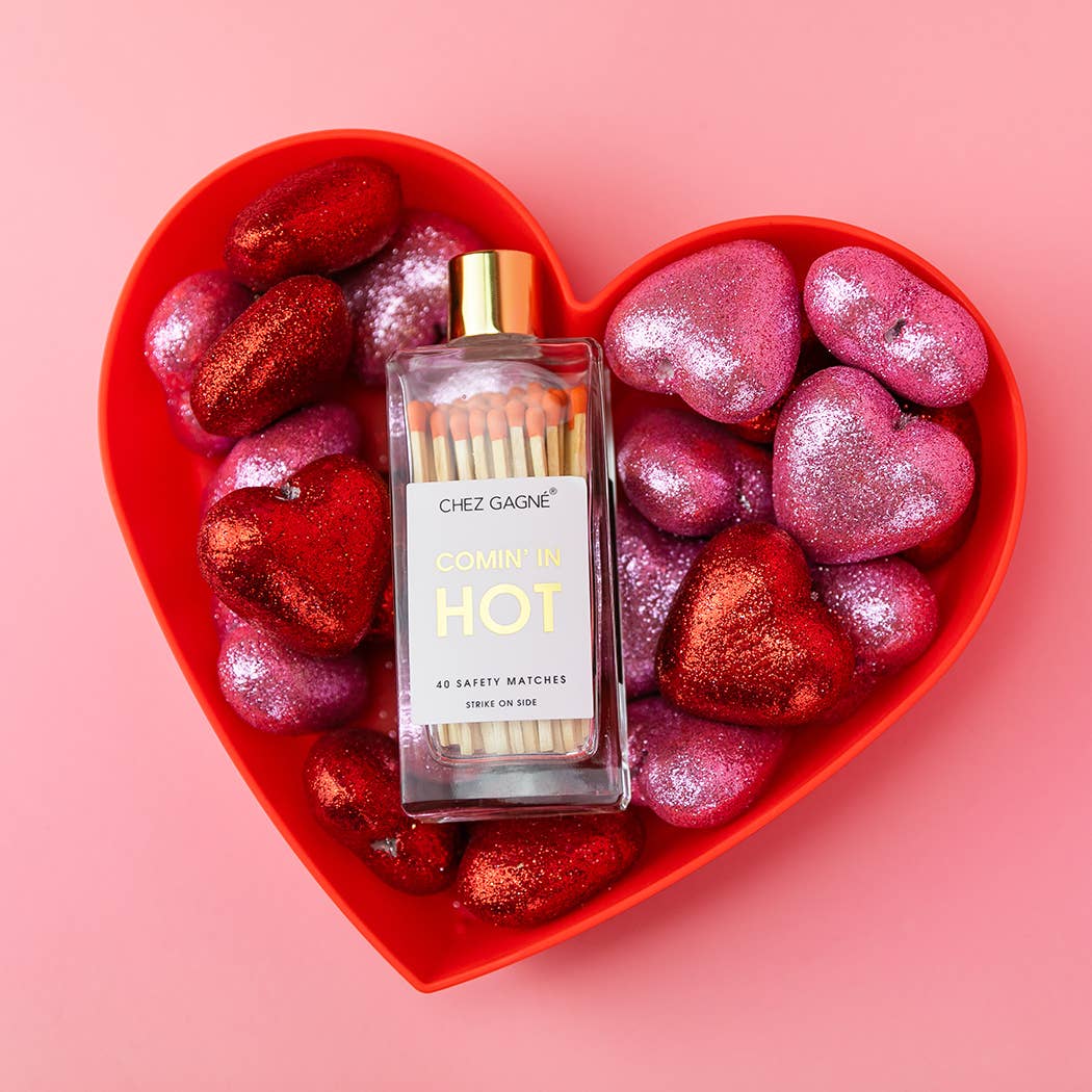 Coming In Hot - Glass Bottle Matches, Orange, Funny Gift