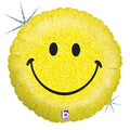 18” Betallic Holographic Smiley Face Foil Balloon