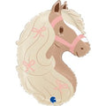Horse with pink bows foil balloon