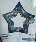 Europe, glitter, Silver HOLO foil balloon 38 inches