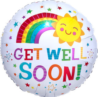 17” Anagram Standard Rainbow “Get Well Soon!” Circle Foil Balloon
