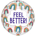 18” Anagram clearz transparent “Feel Better!” With rainbows Foil Ballon