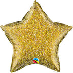 20” Qualatex Microfoil Gold Sparkly Star Foil Balloon