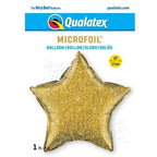 20” Qualatex Microfoil Gold Sparkly Star Foil Balloon