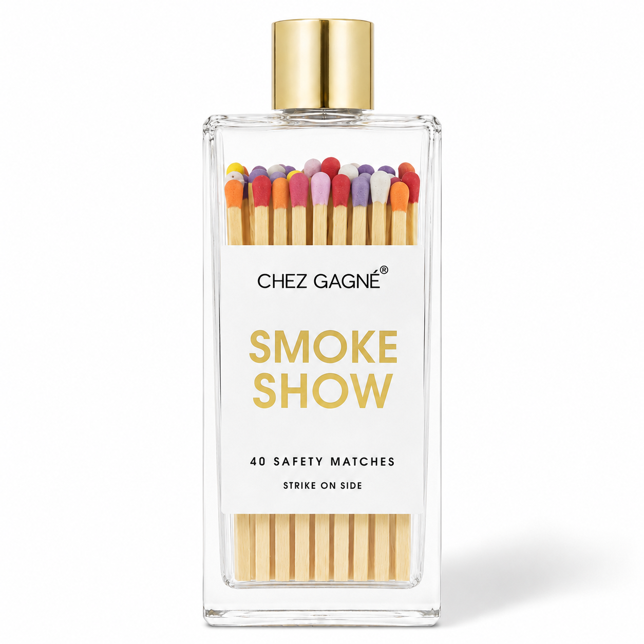 Smokeshow - Glass Bottle Matches, Rainbow/Multi, Funny Gift
